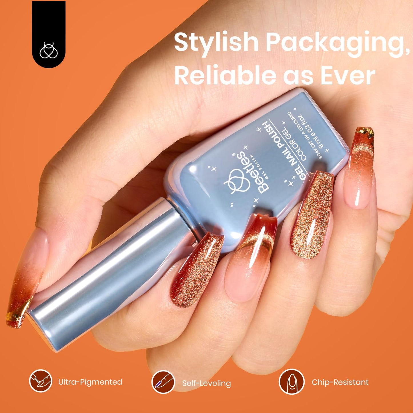 Beetles Cat Eye Gel Nail Polish 9ml Holographic 9D Cat Eye Gel Polish with Magnet Stick Amber Gleam Shimmer Velvet Gel Nail Polish Soak Off UV LED Nail Lamp Salon DIY Home