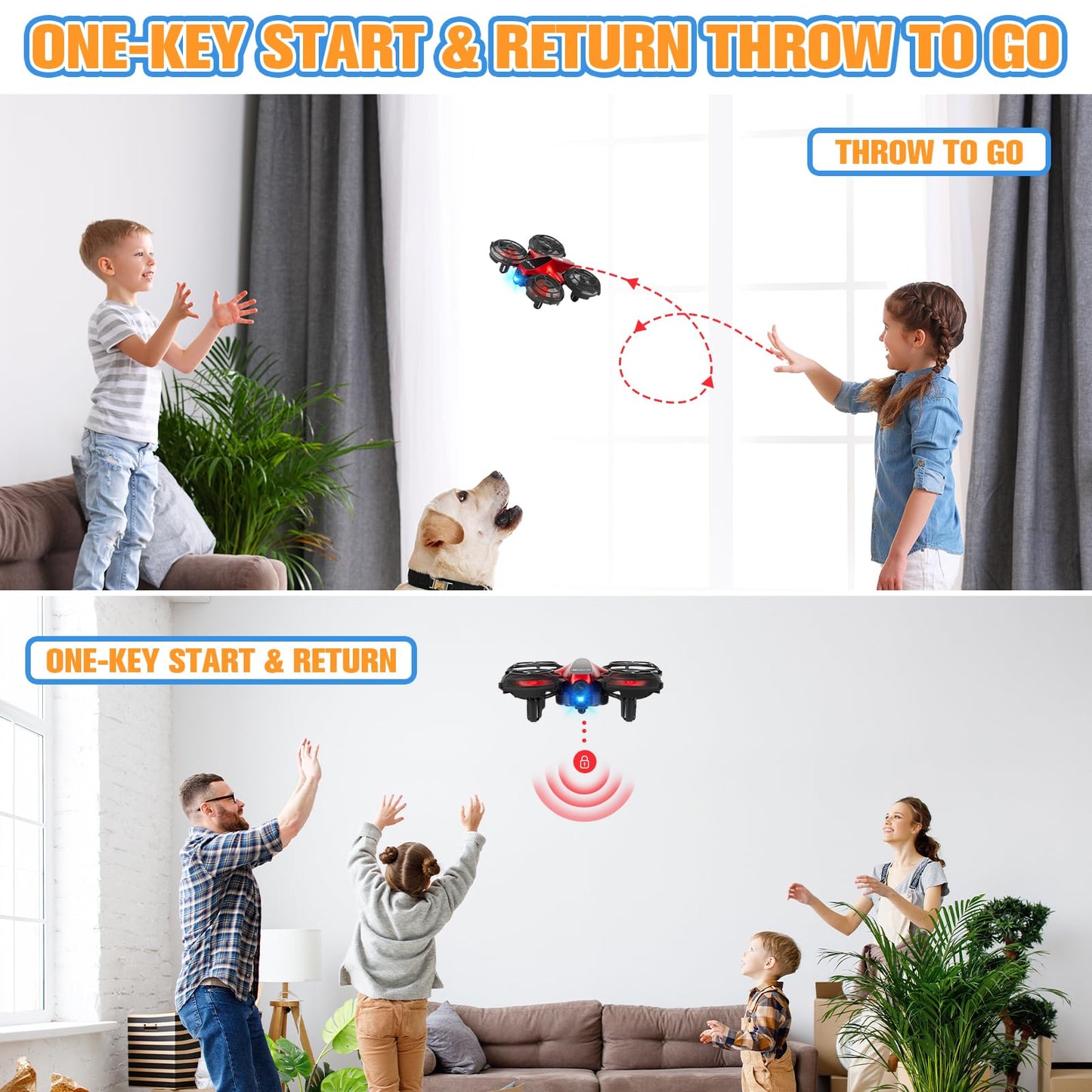 Drones for Kids,Drrntr Mini Drone - Kids Drone with 3D Flip, Auto Hovering,Rc Drone for Kids 8-12 with Headless Mode, 2 Batteries - Indoor Quadcopter,Flying Toys Gifts for Boys and Girls