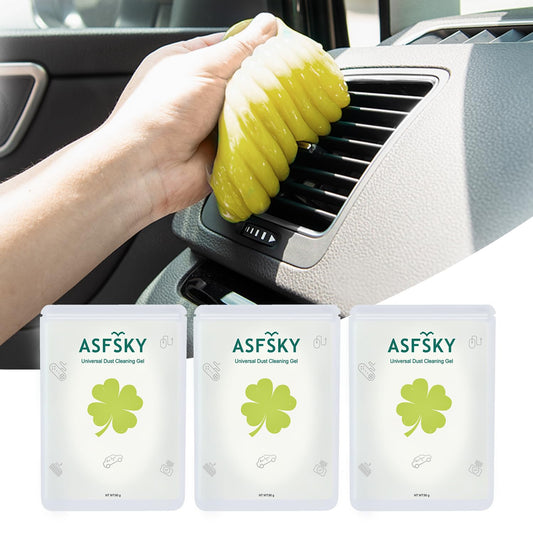 ASFSKY Car Cleaning Gel for Car Interior（Air Vents, Dashboard, Center Console, Cup Holders, Seat Seams, etc.） Removes Dust, and Debris, Reusable, No Residue Cleaner (3, Yellow)