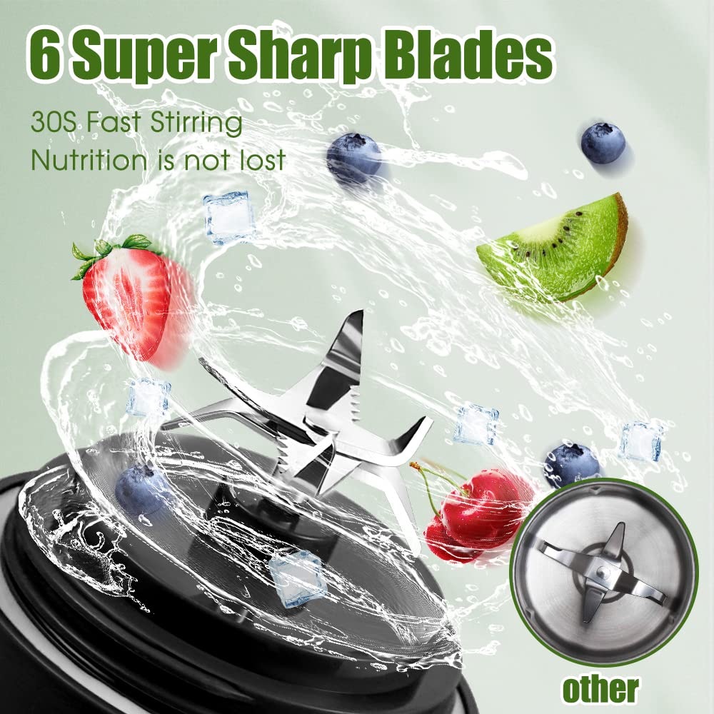 Portable Blender for Smoothies, Freshly Squeezed Juices, Milk shakes and Baby food, 20 oz BPA Free, Suitable for Outdoor Sports, Family, Travel. （Black）