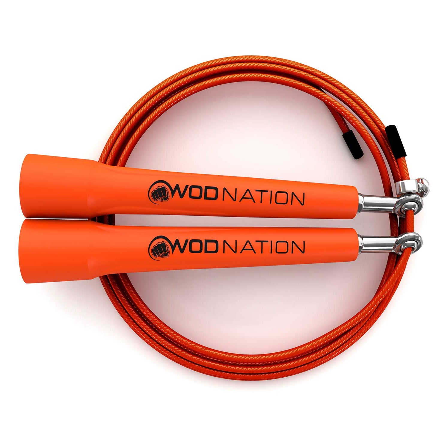 WOD Nation Adjustable Speed Jump Rope For Men, Women & Children - Blazing Fast Fitness Skipping Rope Perfect for Boxing, MMA, Endurance - Orange