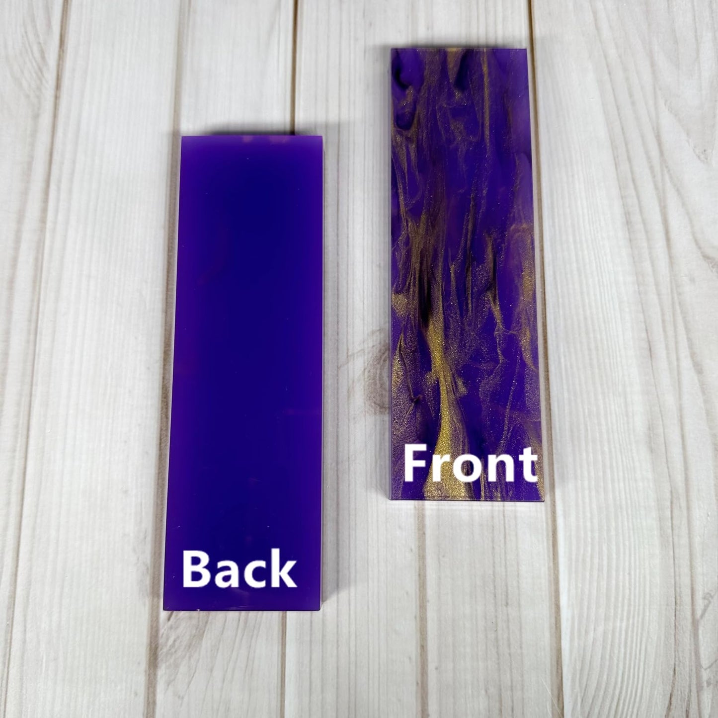 Uotowell Pre-Cut Epoxy Resin Scales Blanks for Decorative Inlays in Guitar Bodies, Necks, Engraved Knife Handle and Gun Grips - Gilded Violet