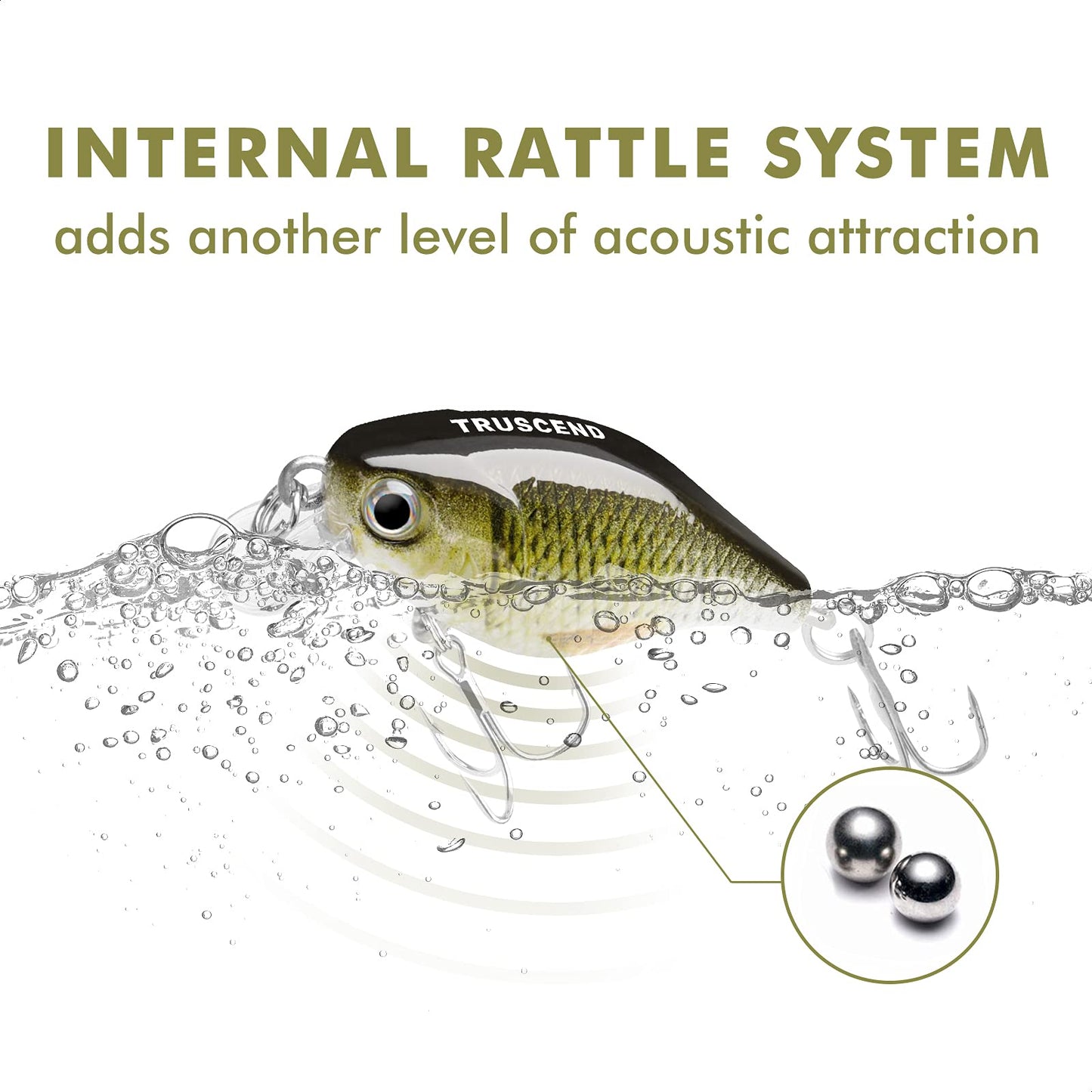 TRUSCEND Crankbaits Fishing Lures Hard Swimbait for Bass Trout Crappie Walleye Crank Baits Fishing Plugs Freshwater and Saltwater