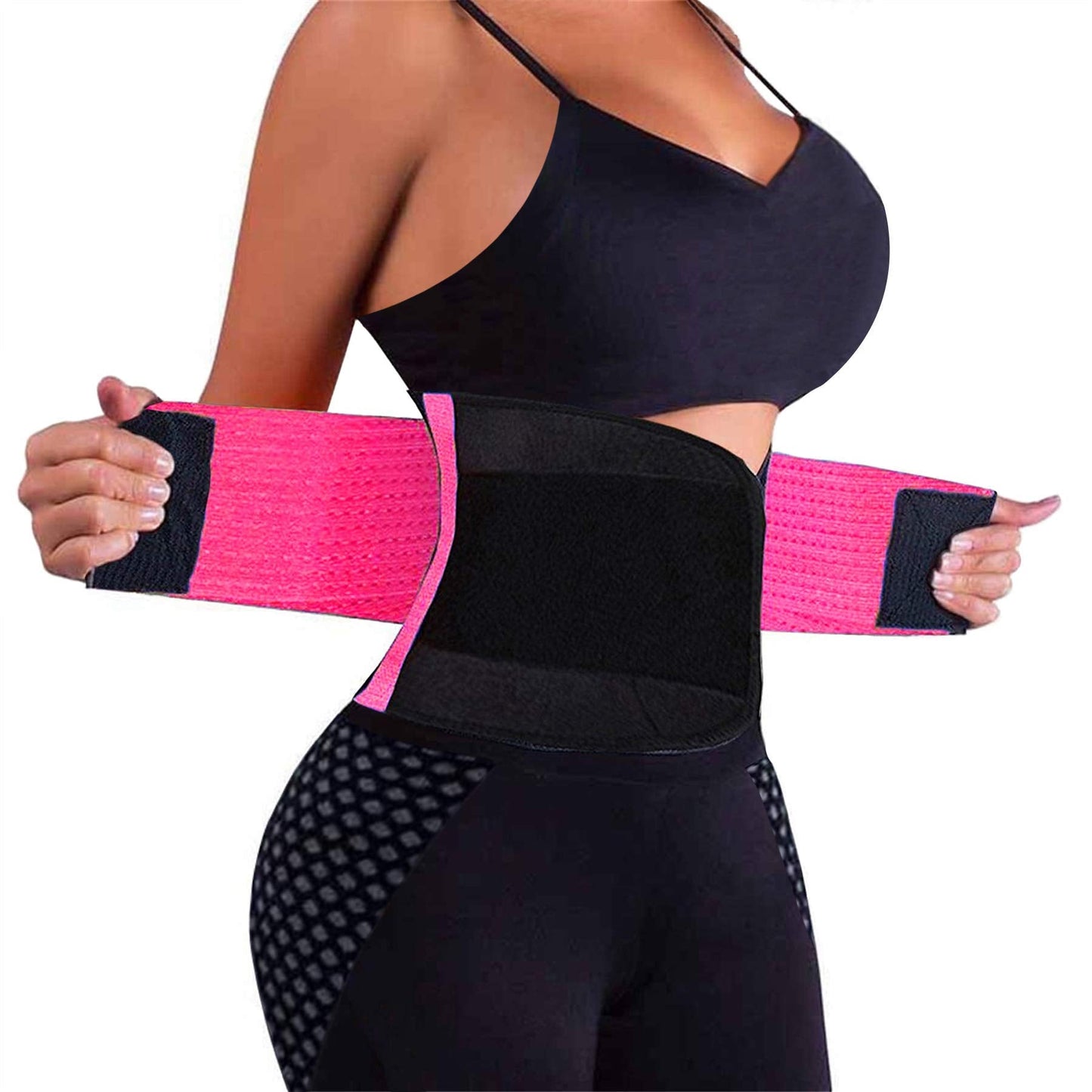 VENUZOR Waist Trainer Belt for Women - Waist Cincher Trimmer - Slimming Body Shaper Belt - Sport Girdle Belt (UP Graded)(Hot Pink,Small)