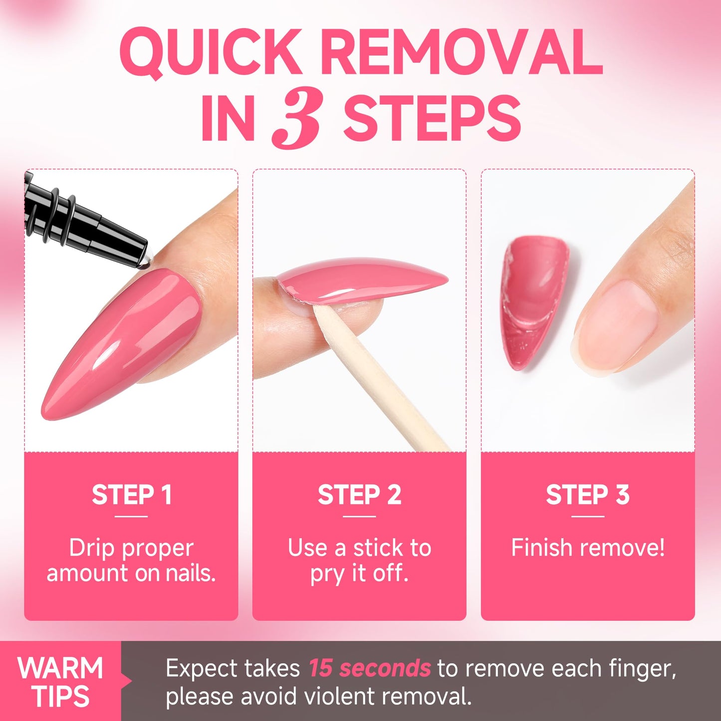 UNA GELLA No Lamp Need Semi Solid Nail Glue Gel 10ml and Nail Glue Remover 12ml Solid Gel Glue Kit for Press On Nails, Soak Off Glue Remover for Nails Quick Removal
