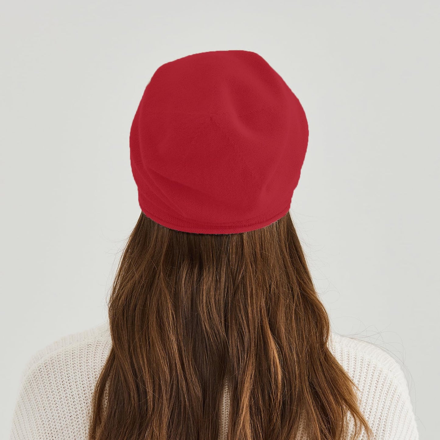 Facecozy Satin Lined Beanies Women Slouchy Beanie Knit Winter Hat for Women Men Silky Lining Lightweight Skull Beanies Cap… (US, Alpha, One Size, Burgundy)