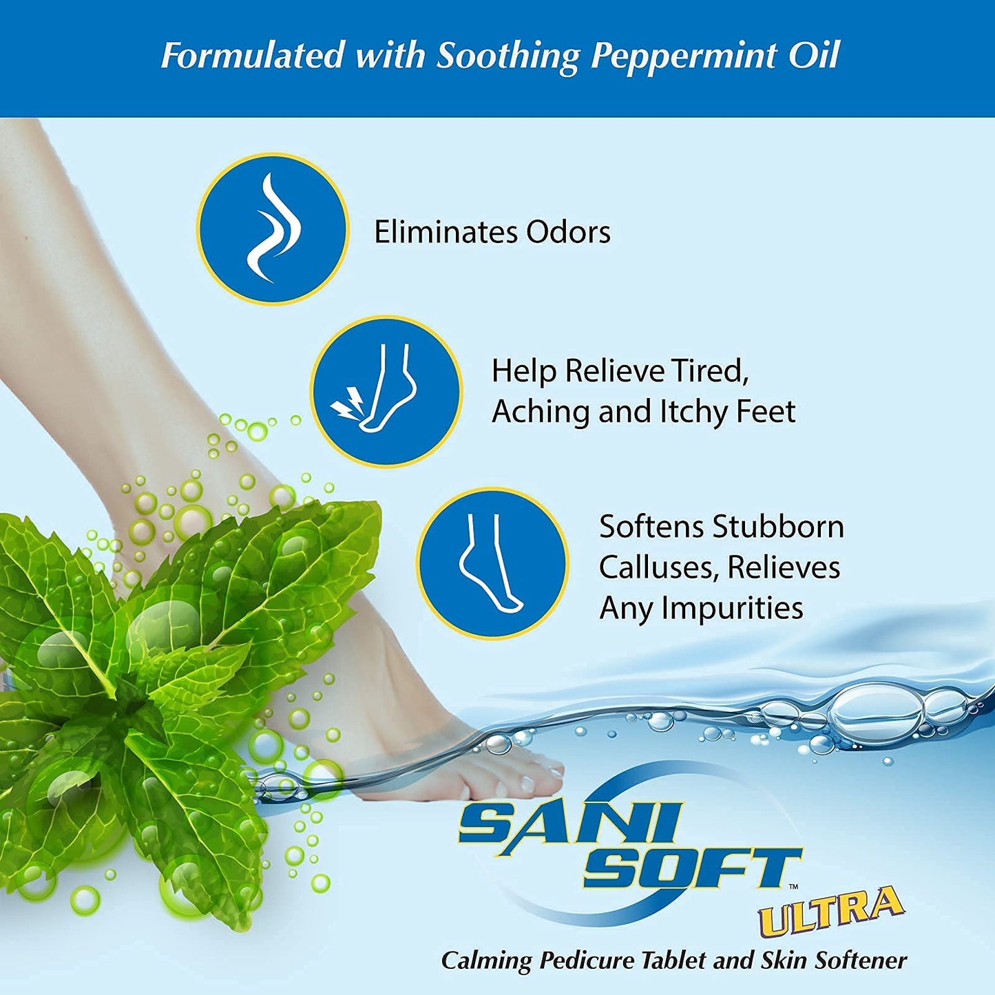 SANI CARE Sani-Soft Peppermint Formulated with Relaxing Peppermint Oil and Aloe Vera 150 Tabs SAN0200