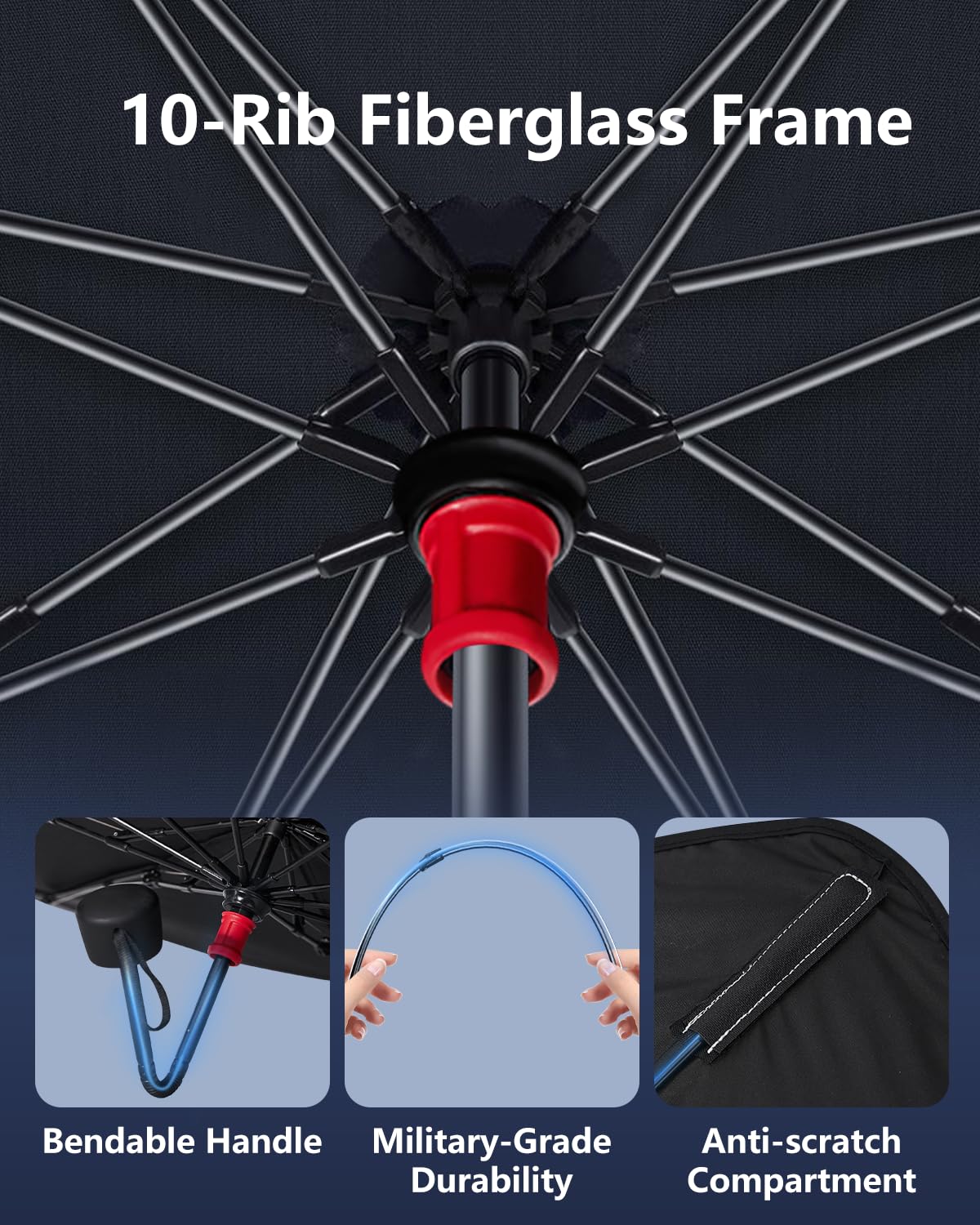 Noiclub Foldable Windshield Sun Shade Umbrella – Reflective Car Window Cover for Front Windshield, Heat Blocker for SUV, Truck, Sedan – Easy Storage with Bendable Handle