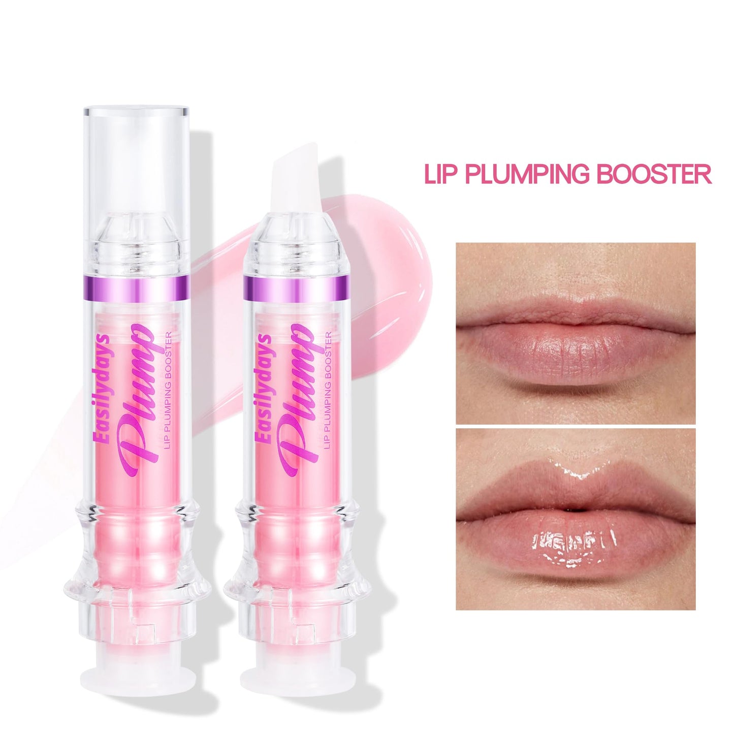 Easilydays Lifter Plumping Booster Lipstick, Hydrating, Volumizes, High-Shine, Fuller Lip Plumper for Women Girls (#01)