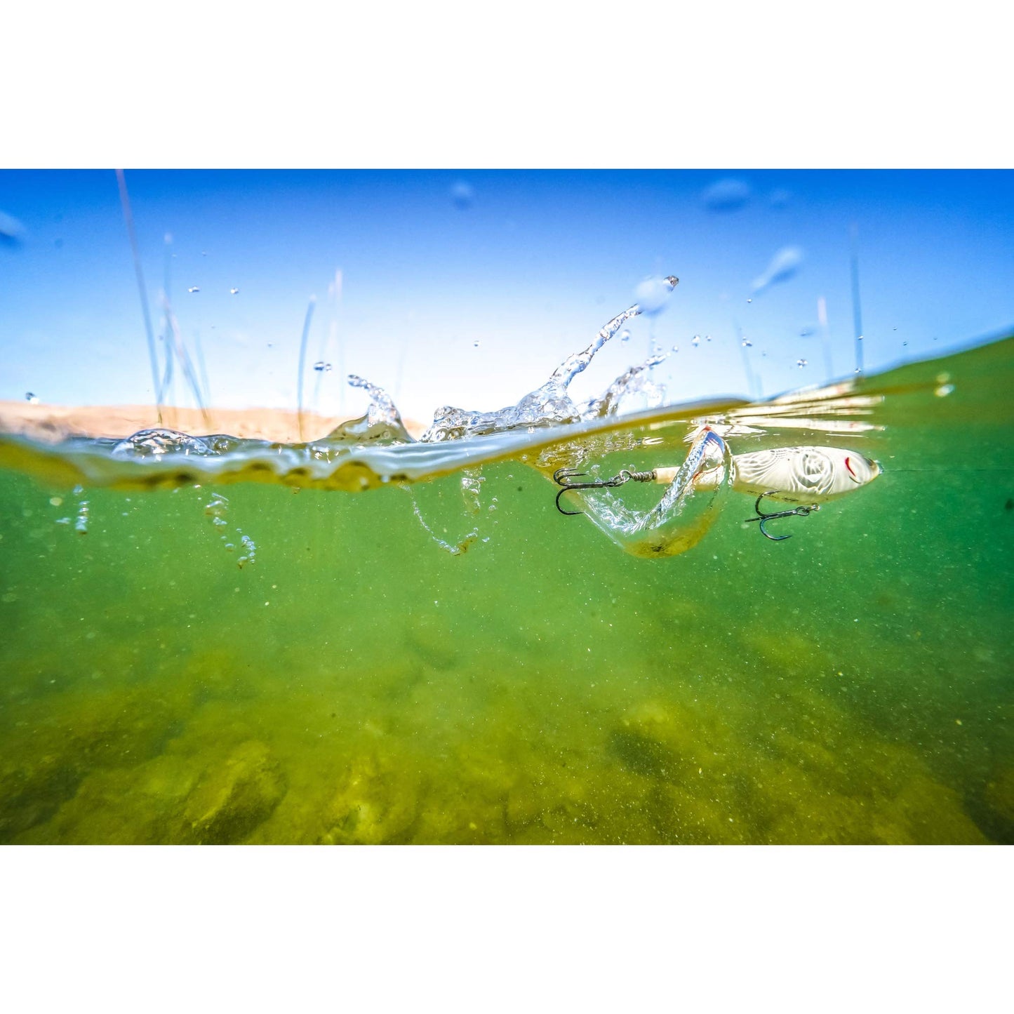 Berkley Choppo Topwater Fishing Lure, Ghost Bluegill, Size 90, Cupped Propeller Tail for Balance of Sound and Spray, Equipped with Sharp Fusion19™ Hook