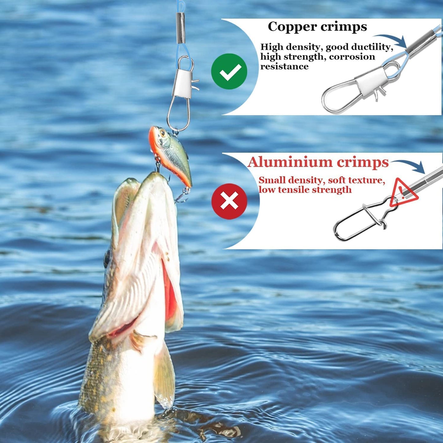 YOTO Fishing Leaders,Saltwater Tackle Rig with Swivels Snap, High-Strength Fishing Wire Gear Equipment for Lures Bait Or Hooks,1Arm and 2Arm