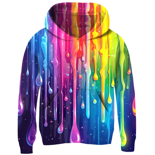 UNICOMIDEA Hoodies For Boys Kids Sweatshirt 3D Print Drop Pattern Long Sleeves Hooded Pullover Tops With Pocket Autumn Winter Warm Wear 9-10 Years Party Vacation