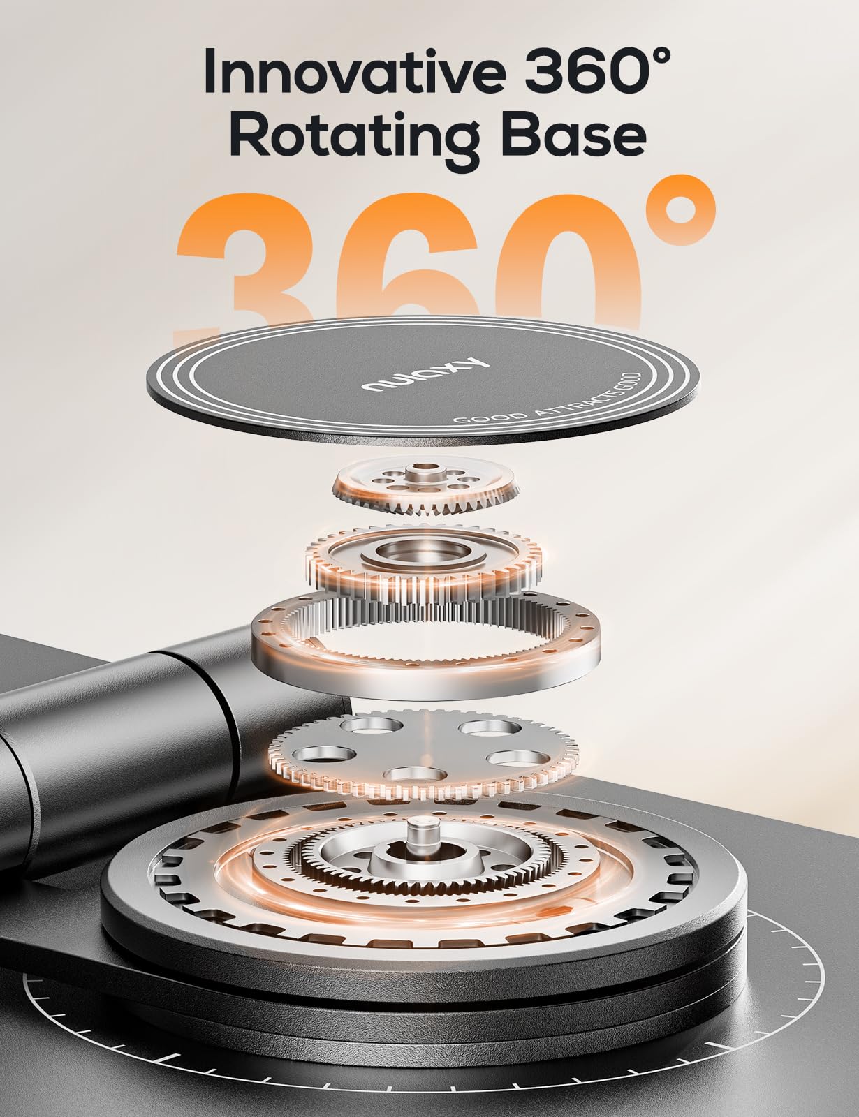 Nulaxy 360 Rotating Cell Phone Stand, Fully Adjustable Foldable Desktop Phone Holder Cradle Dock, Thick Case Friendly, Compatible with All Phones, Nintendo Switch, Black