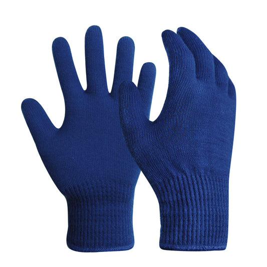 Evridwear Unisex Men Women Merino Wool String Knit Liner Gloves Provide Warmth Cool and Cold Seasons Skiing, Snowboarding, Cycling, Running, Climbing (Blue XL)