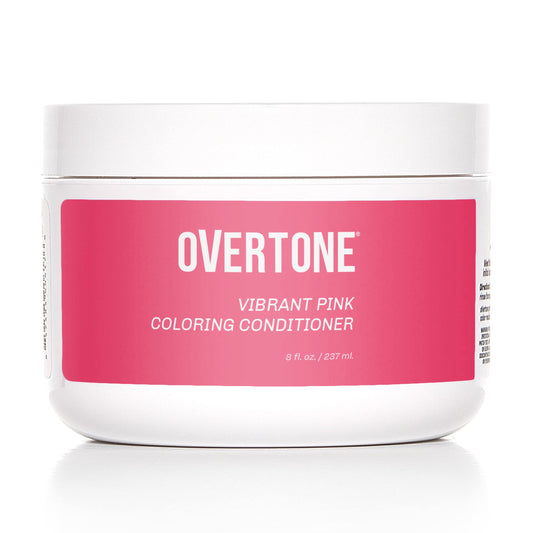 Overtone Color Depositing Semi-Permanent Hair Dye Conditioner - 8 oz For Natural & Color-Treated Hair, Moisturizing Shea Butter & Coconut Oil - Vegan & Cruelty-Free, Vibrant Pink