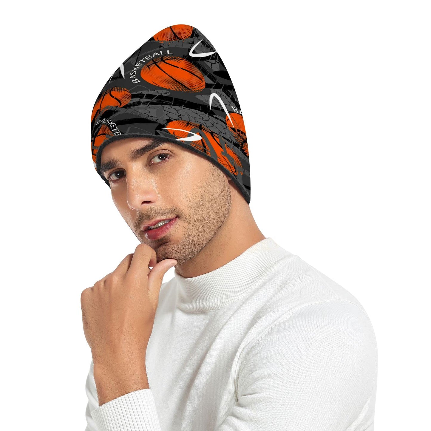 DOMIKING Basketball Cuffed Beanie Hats Reversible Skull Cap Winter Kint Fisherman Beanies for Man Woman