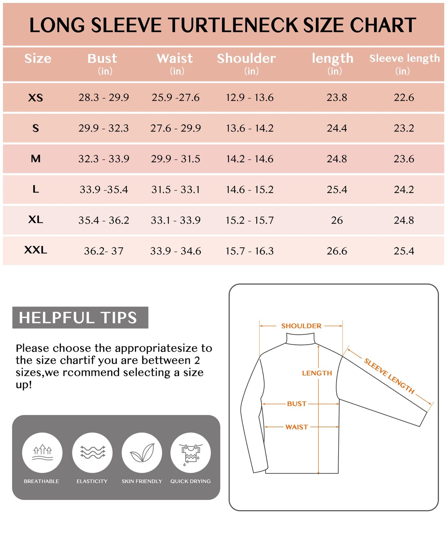 Womens Long Sleeve Turtleneck T-Shirts Mock Neck Underwear Fall Winter Fashion Base Layer Casual Lightweight Soft Tops Beige
