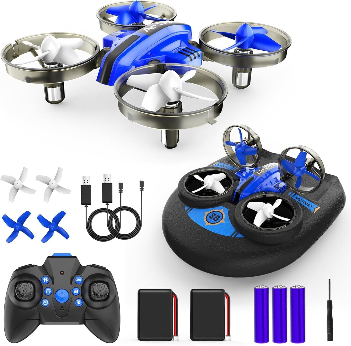 Oddire Mini Drone for Adults, Drones & Cars 2 in 1 Toy with One Key Take Off-Landing, Altitude Hold, Headless Mode, 360° flip, Car Mode, 2 Batteries,