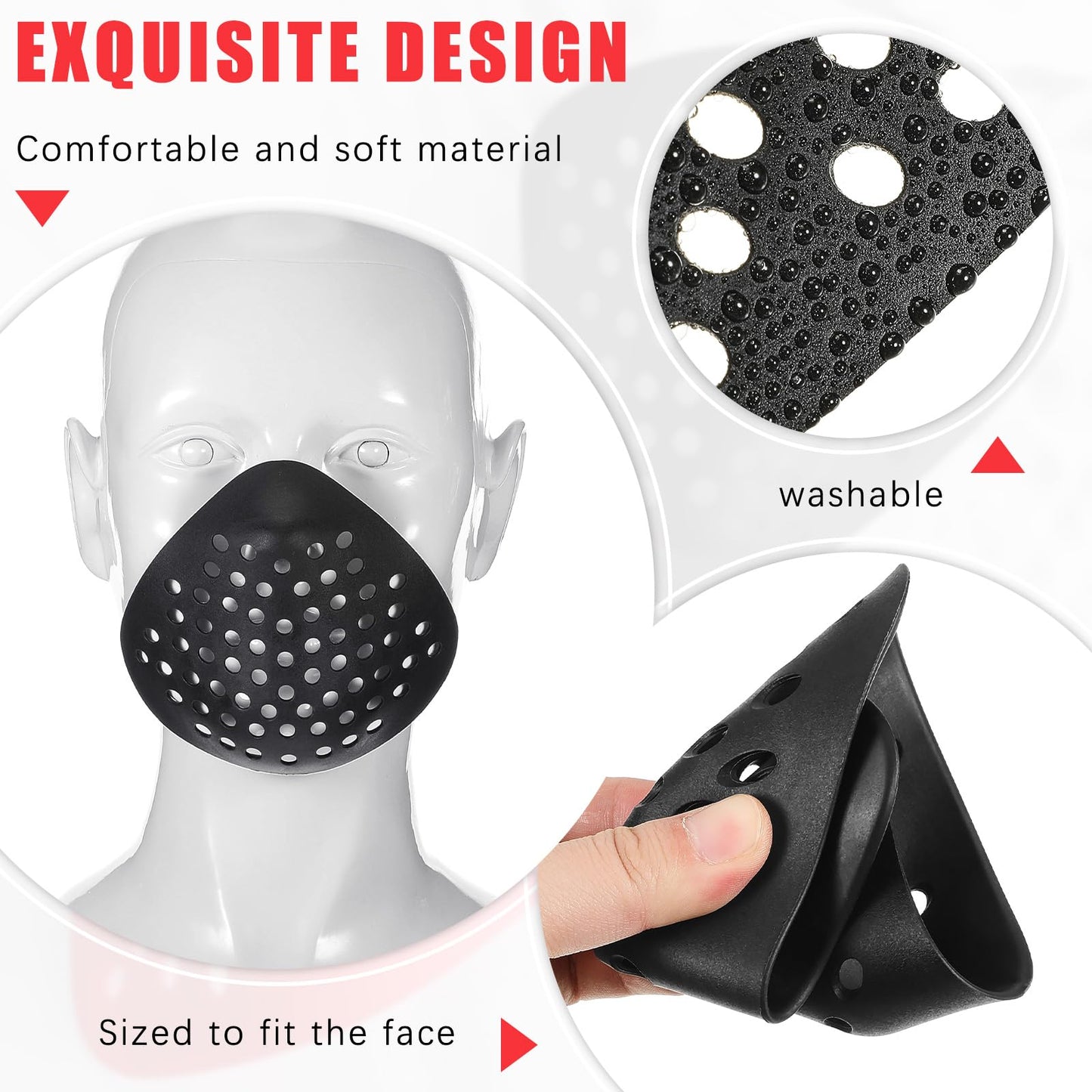 Sratte 3D Mask Silicone Face Shaping Shell Inner Bracket Mask Cosplay Props Face Mask Adult Inner Face Cover Costume Masks(Black, White)