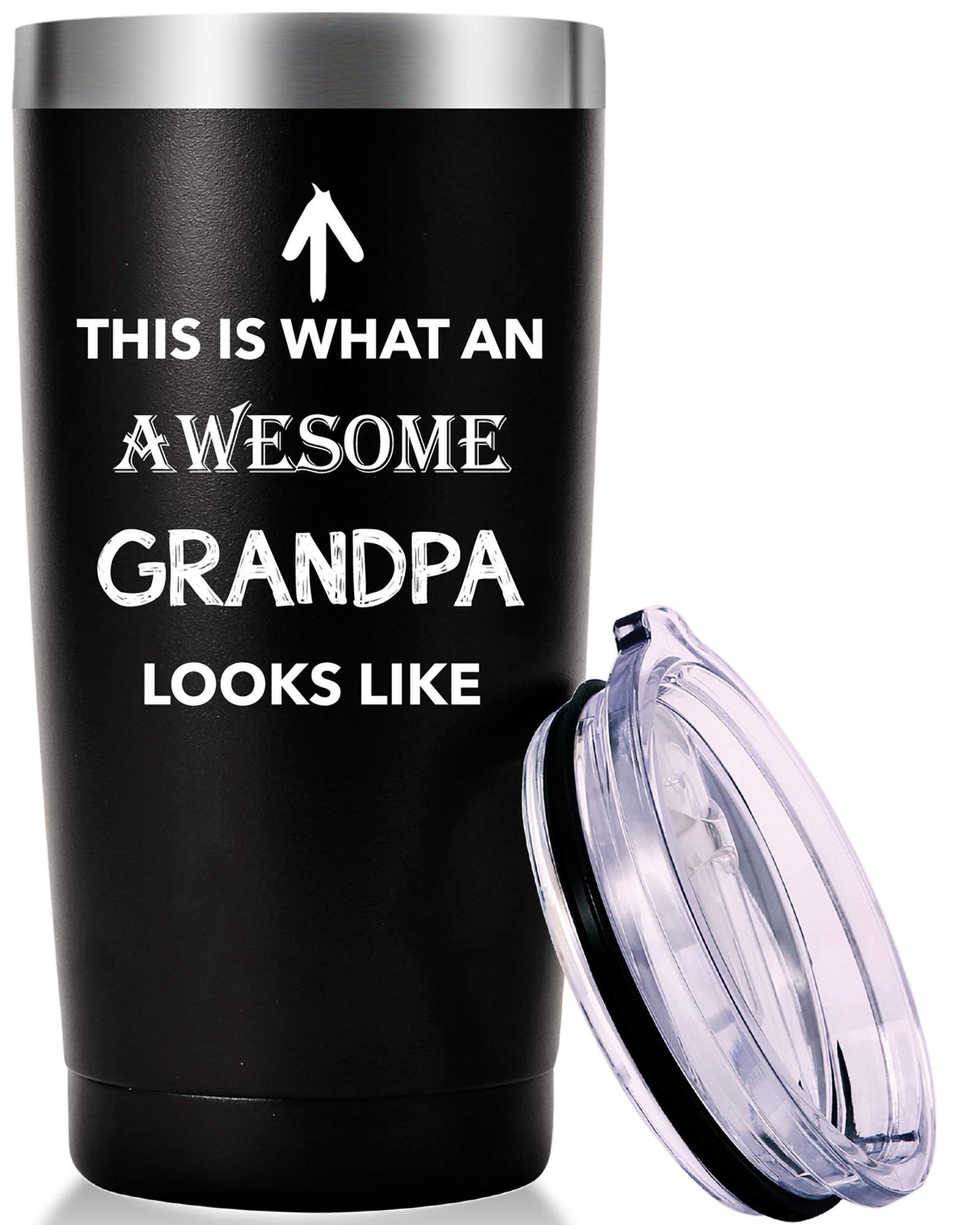This Is What An Awesome Grandpa Looks Like Mug.Funny Grandpa Gifts.Birthday,Christmas Gifts for Men,Granddads,Grandfather,Grandpa from Grandchildren,Son,Daughter Tumbler(20oz Black)