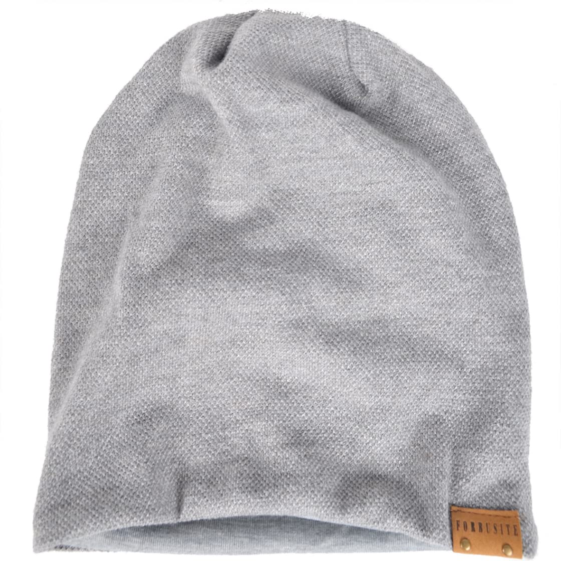 VECRY Men Oversized Slouch Beanie Large Skullcap Knit Hat (Pale)