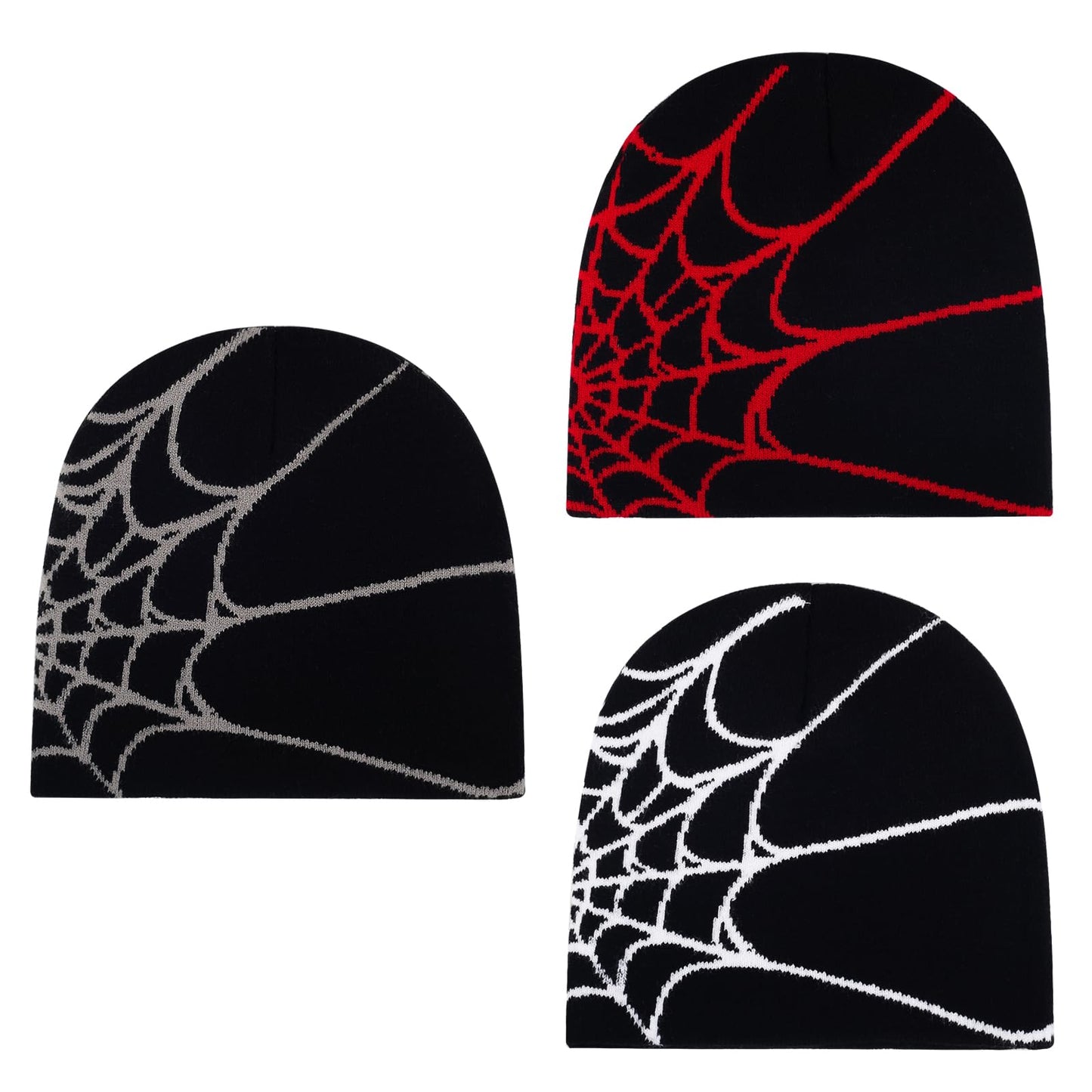 Geyanuo Y2k Spiderman Beanie Knitted Spider Web Hat Women Mens Beanie Winter Warm Y2k Hats