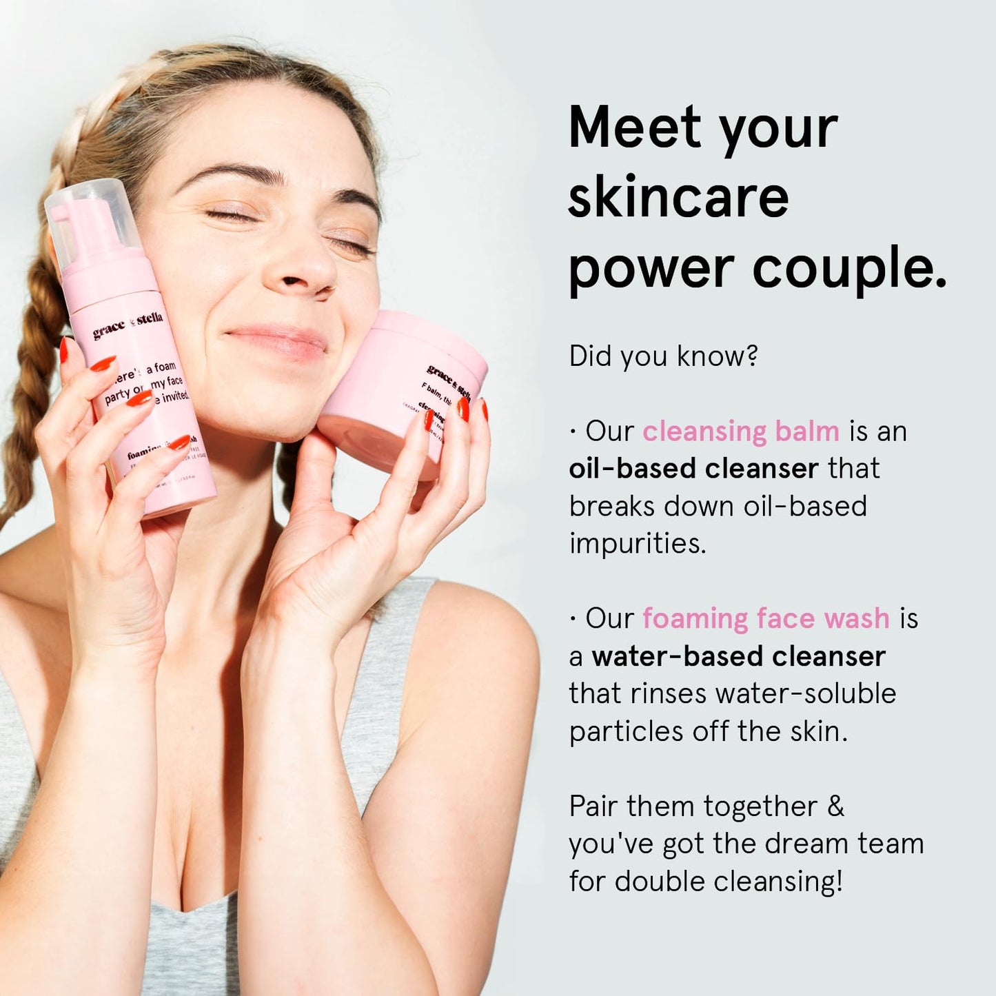 grace & stella Foaming Facial Cleanser (150ml) - Sensitive Skin Face Wash - Vegan - Limpiador - Hydrating Cleanser - Face Wash Sensitive Skin - For Dry Skin