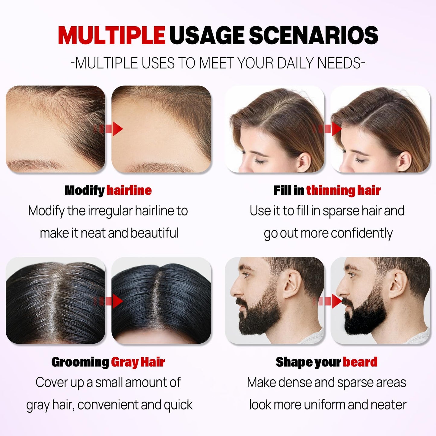 Acomler Instantly Root Cover Up Hairline Shadow Powder,Root Touch Up Hair Powder 0.35 Ounce for Thinning Hair, Grey Hair Coverage Hair Powder for Women, Men with Eyebrows,Beard Line,Bald Spots (Black)