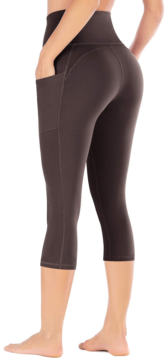 Ewedoos Womens Yoga Pants with Pockets Capri Leggings for Women Tummy Control Workout Leggings Compression Capris Pants