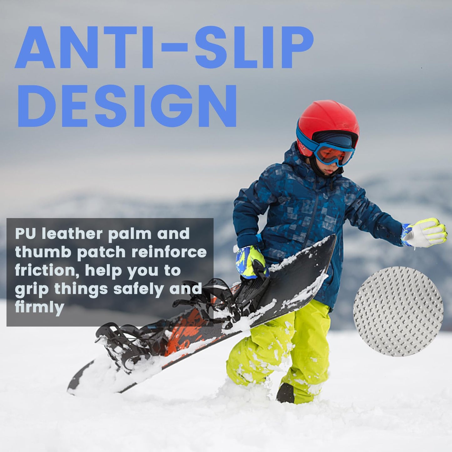 Cevapro -30℉ Ski Gloves Kids 3M Thinsulate Touchscreen Waterproof Cold Weather Winter Gloves, Warm Snow Gloves for Boys Girls