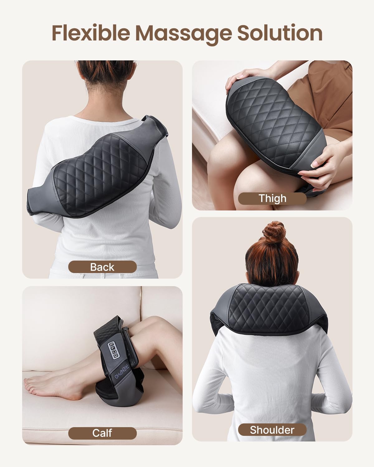RENPHO Neck and Shoulder Massager with Heat [2025 Upgraded], Shiatsu Cervical and Back Massager, 3D Electric Deep Tissue Massage, True Relaxation for Neck and Shoulders, Birthday Gifts for Men