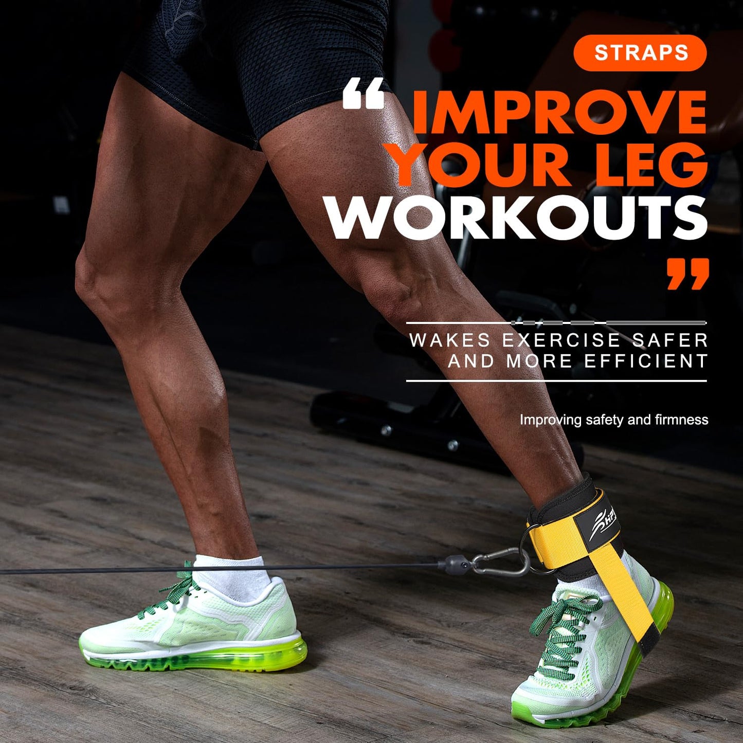 Resistance Band Set with Ankle Straps, Gym Kickback Straps for Butt and Leg Exercises, Ankle Straps for Cuff Exercises - Perfect for Home Workouts and Fitness Training