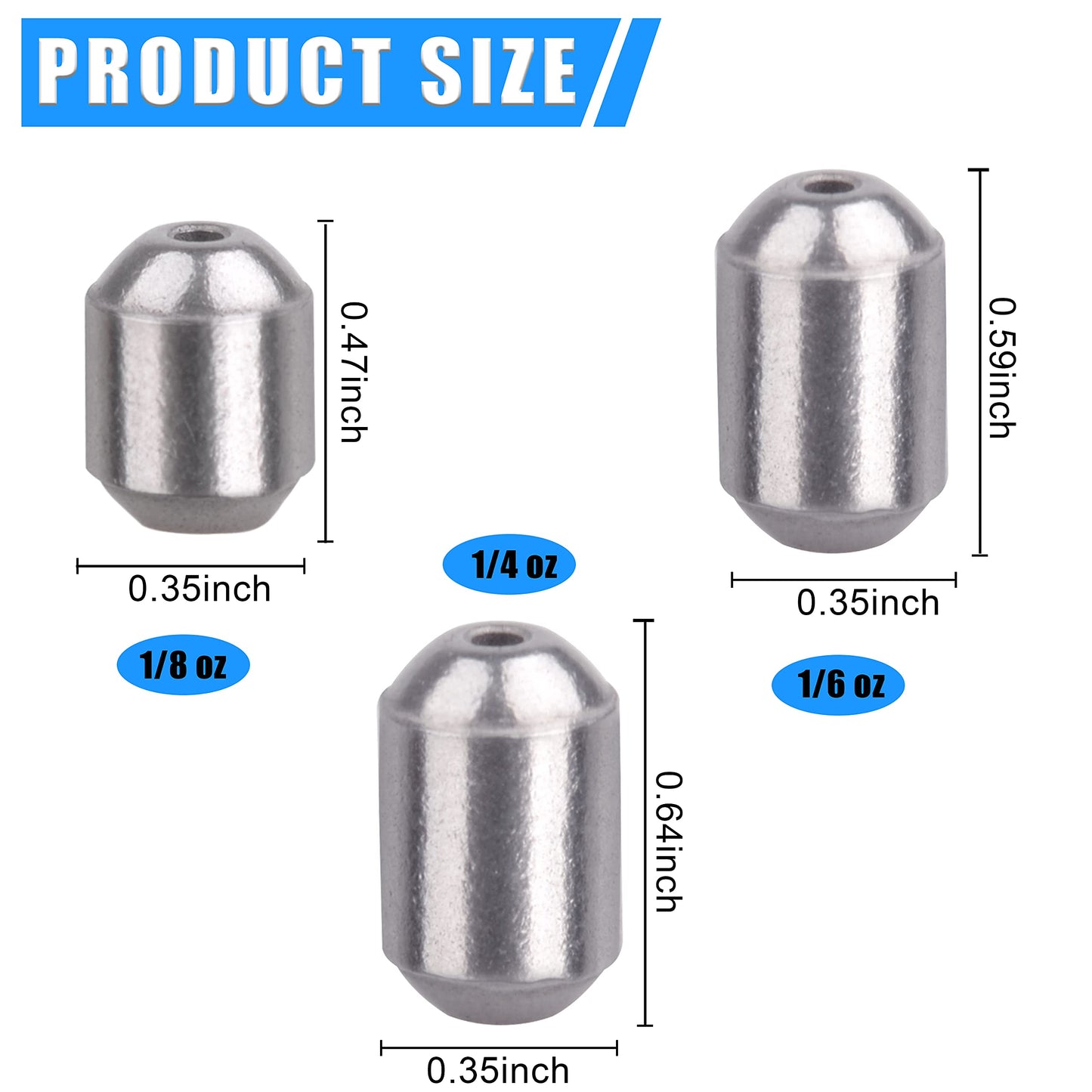 Egg Sinkers Fishing Weights, 15/25pcs Fishing Weights Sinkers Slip Sinkers for Fishing Lines Catfish Weights Bass Casting Sinker Steel Fishing Weights for Freshwater Saltwater Fishing