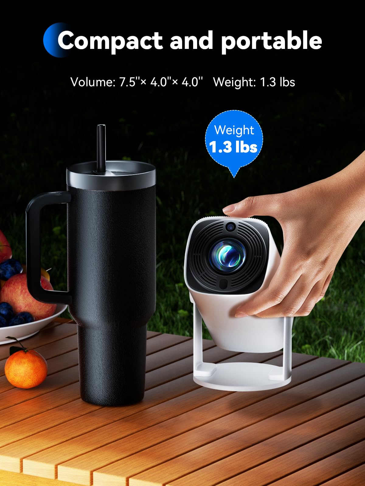 Mini Projector with Bluetooth 5.1 - SOOMFON 1080P Support Video Projector Auto Keystone, Portable Small Movie Projector, Home Video Proyector for Bedroom/Wall/iOS/Android/TV Stick/USB/HDMI