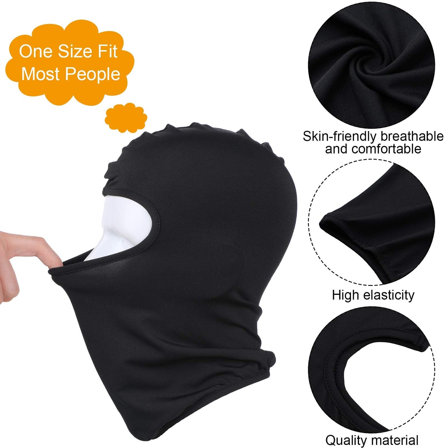 SATINIOR 8 Pcs Ski Mask Cover Full Face Mask Balaclava Winter Face Covering Thermal Breathable UV Protection Women Men(Dark Colors)
