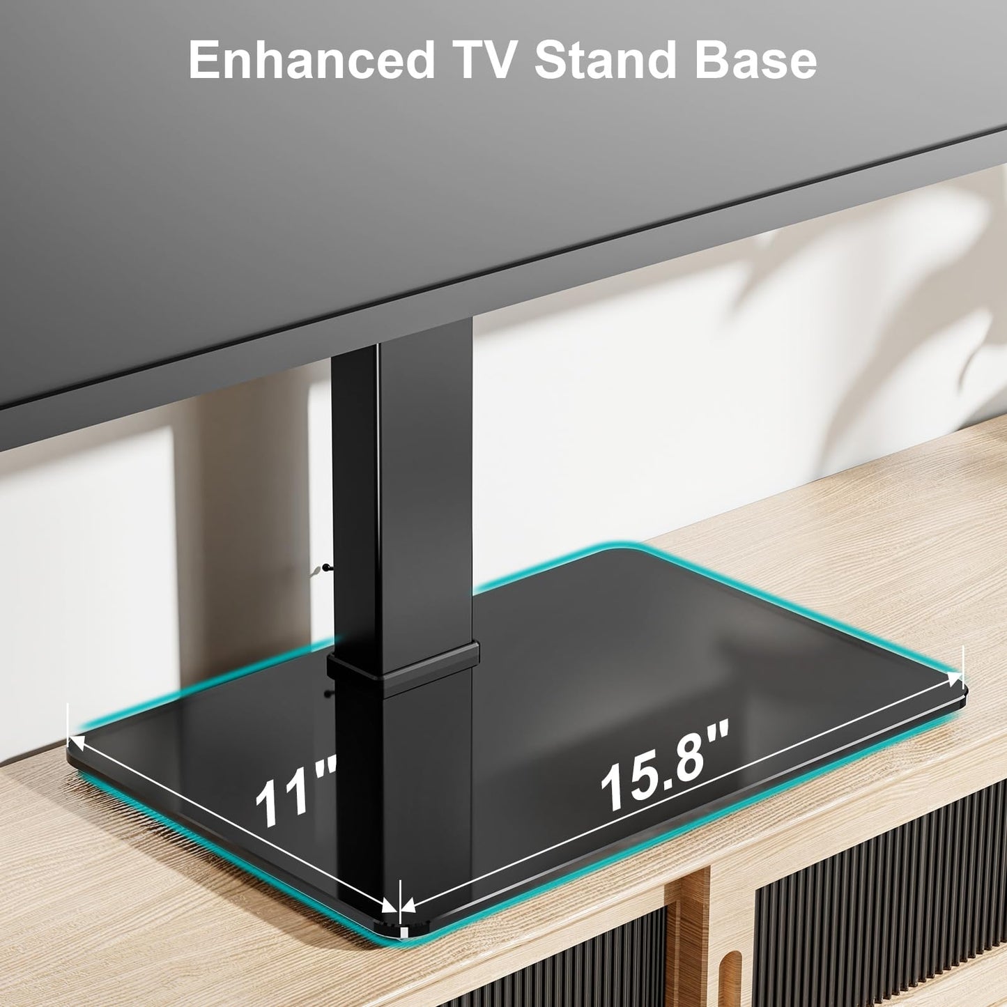 MOUNT PRO Universal Swivel TV Stand Base, Table Top TV Stand for 37 to 65, 70, 75 Inch LCD LED TVs, Height Adjustable TV Mount Stand with Tempered Glass Base, Holds up to 88lbs, Max VESA 600x400mm