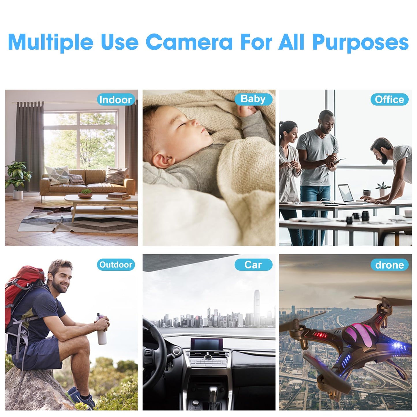 Ehomful Wireless Camera HD 1080P Mini Hidden Spy Camera Portable Small Nanny Cam Surveillance Cameras for Home Security Indoor/Outdoor Medium Sized