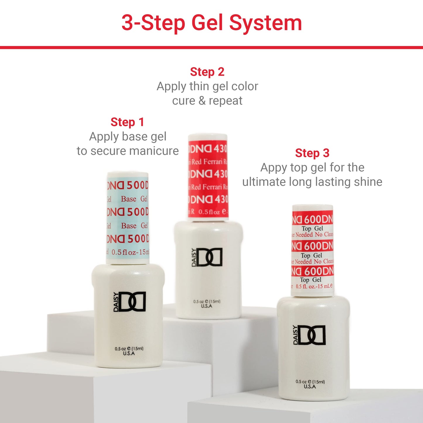 DND Gel Polish Set, Sheer Collection, UV/LED Gel Polish and Air Dry Nail Lacquer, Matching Chip-Free Polish Duo, 883 Candy Kisses, 0.5 Fl Oz