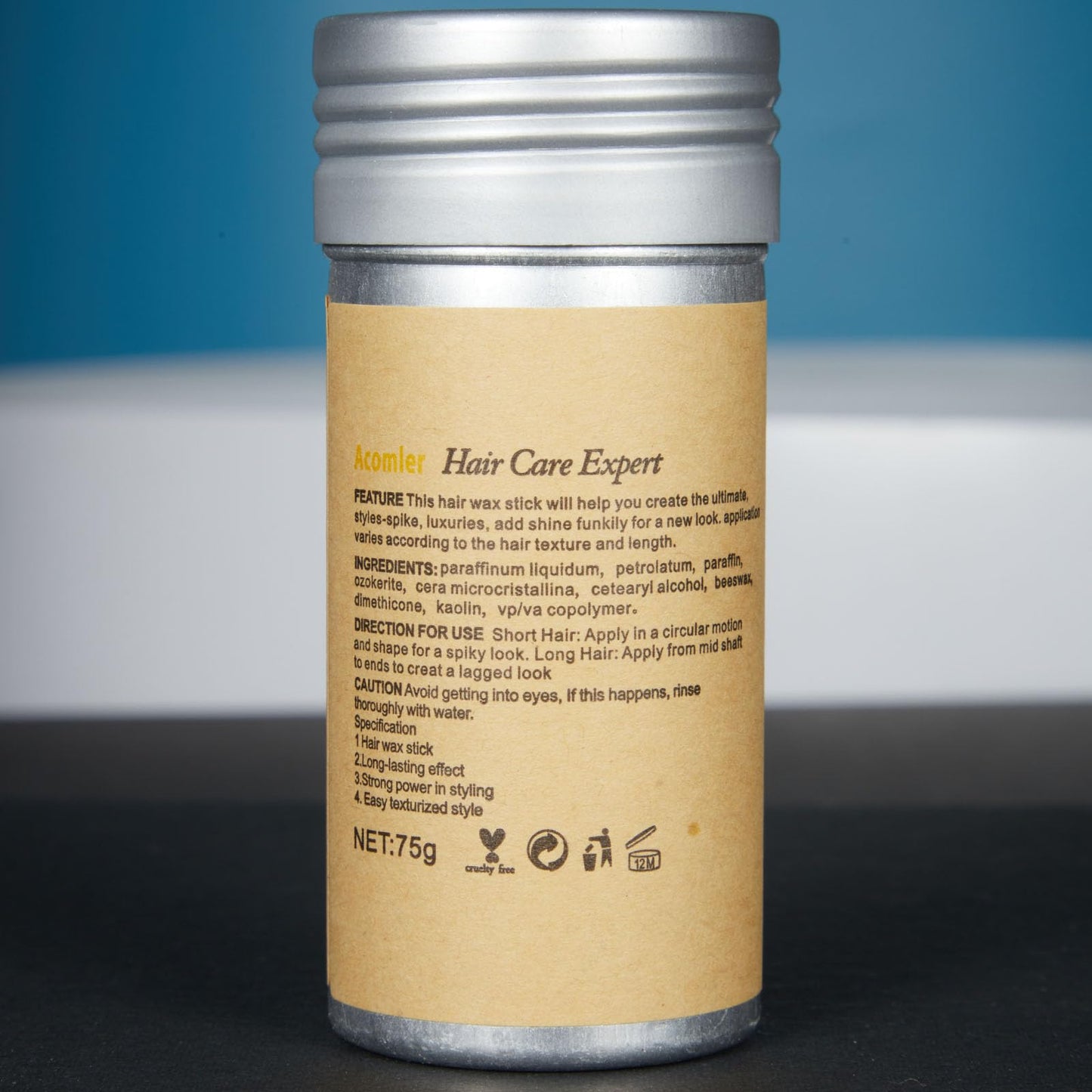 Acomler Hair Wax Stick,Wax Stick for Hair,Hair Wax Stick for Flyaways,Flyaway Hair Tamer Stick,Edge Control Slick Stick for Hair Non-greasy,Styling Hair Pomade for Women&Kids (Hair Wax Stick 2 Pack)