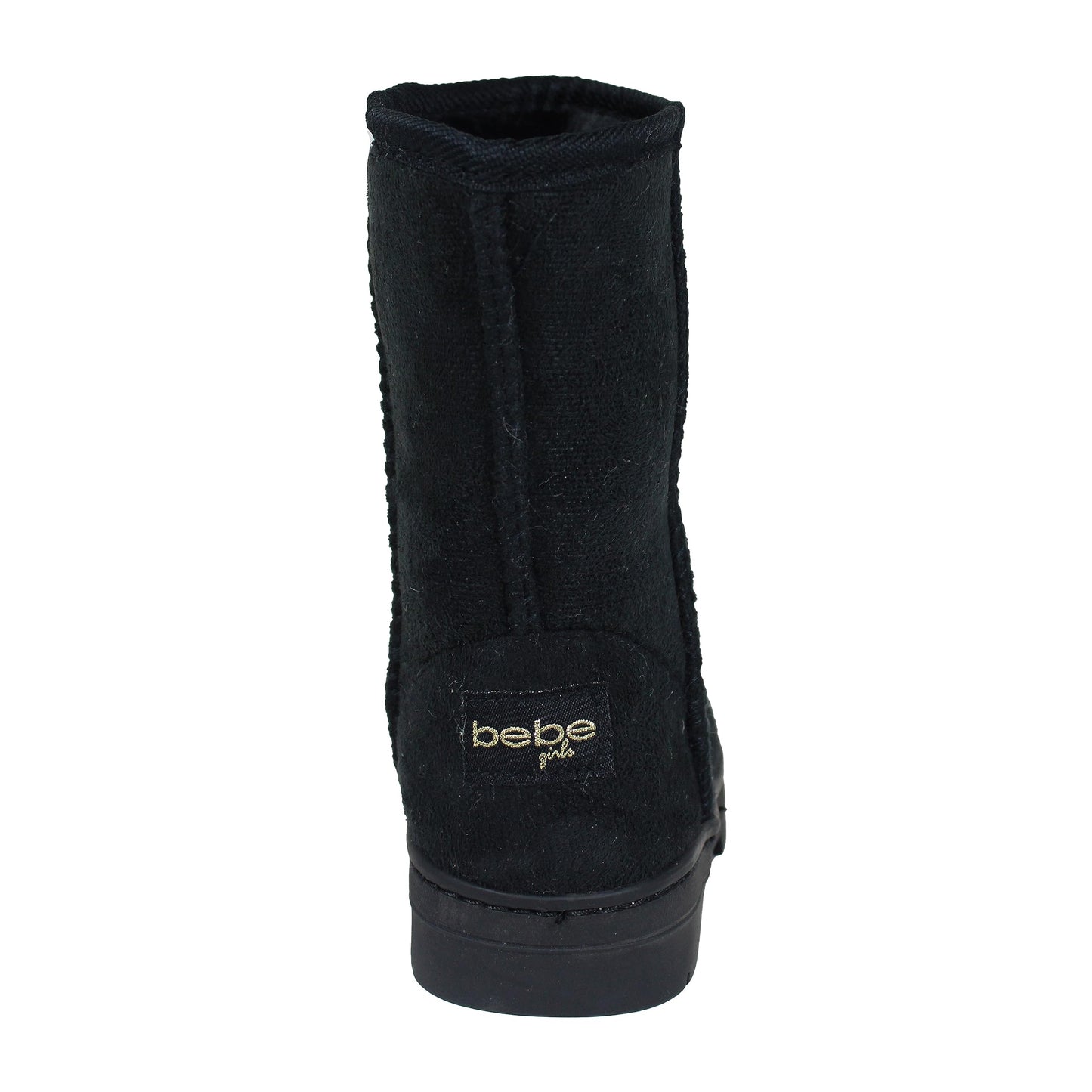 bebe Girl's Winter Boots Cozy Ankle Kids Boots - Kids' Fuzzy Boots Warm Boots For Girls, Winter Shoes for Kids (Toddler/Little Kid/Big Kid), Black 2, 3