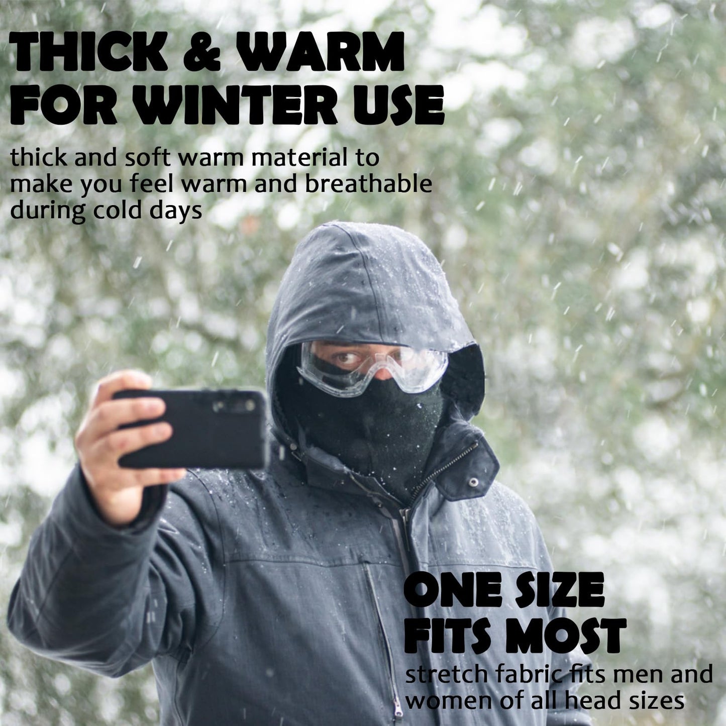 Fleece Balaclava Ski Mask，Winter Face Mask，Thermal Warm Face Cover，Winter Hood for Men and Women (US, Alpha, One Size, Camouflage)