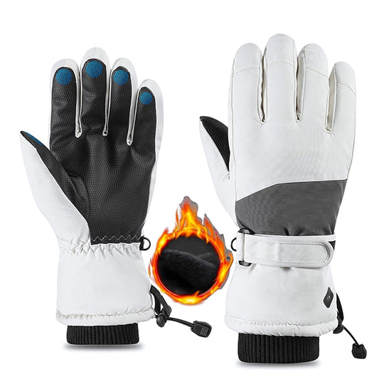 Ohhvvow Winter Ski Snow Gloves Men Women, 10-Finger Waterproof Windproof Touchscreen Snowboard Gloves Insulated Warm Winter Snowmobile Gloves for Extreme Cold Weather