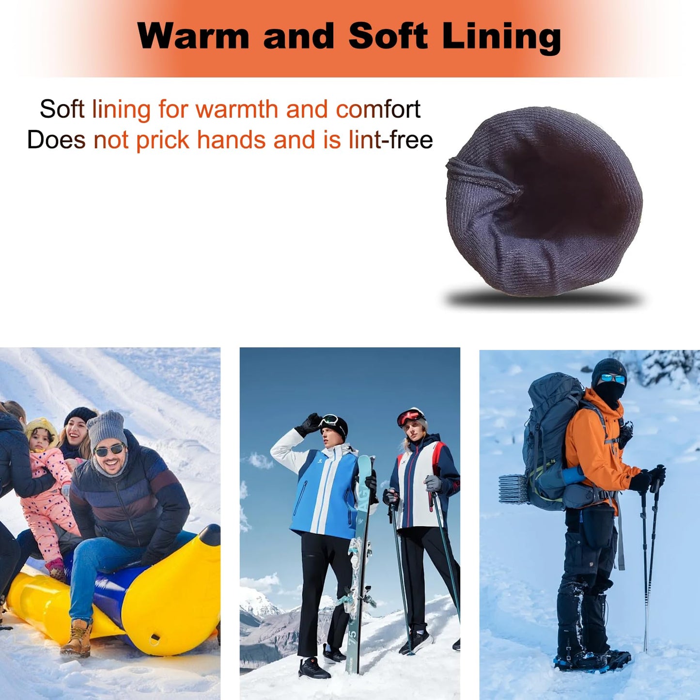 Winter Gloves for Men Women - Cold Weather Gloves for Running Cycling, Snow Warm Gloves BK XXL