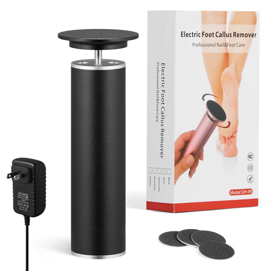 Professional Electric Foot File, Adjustable Rotatable Electronic Foot Dead Skin Remover Callus Remover Tool for Home & Nail Salon with 60 pcs Replacement Sandpaper Disk,Black