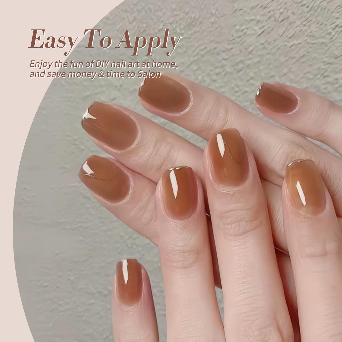 Born Pretty Jelly Gel Nail Polish, Autumn Winter Sheer Gel Nail Polish, Milky Brown Nude Crystal Transparent Gel Polish Gel Manicure DIY Salon Nail Art Gifts Women Girls 7ML 6PCS