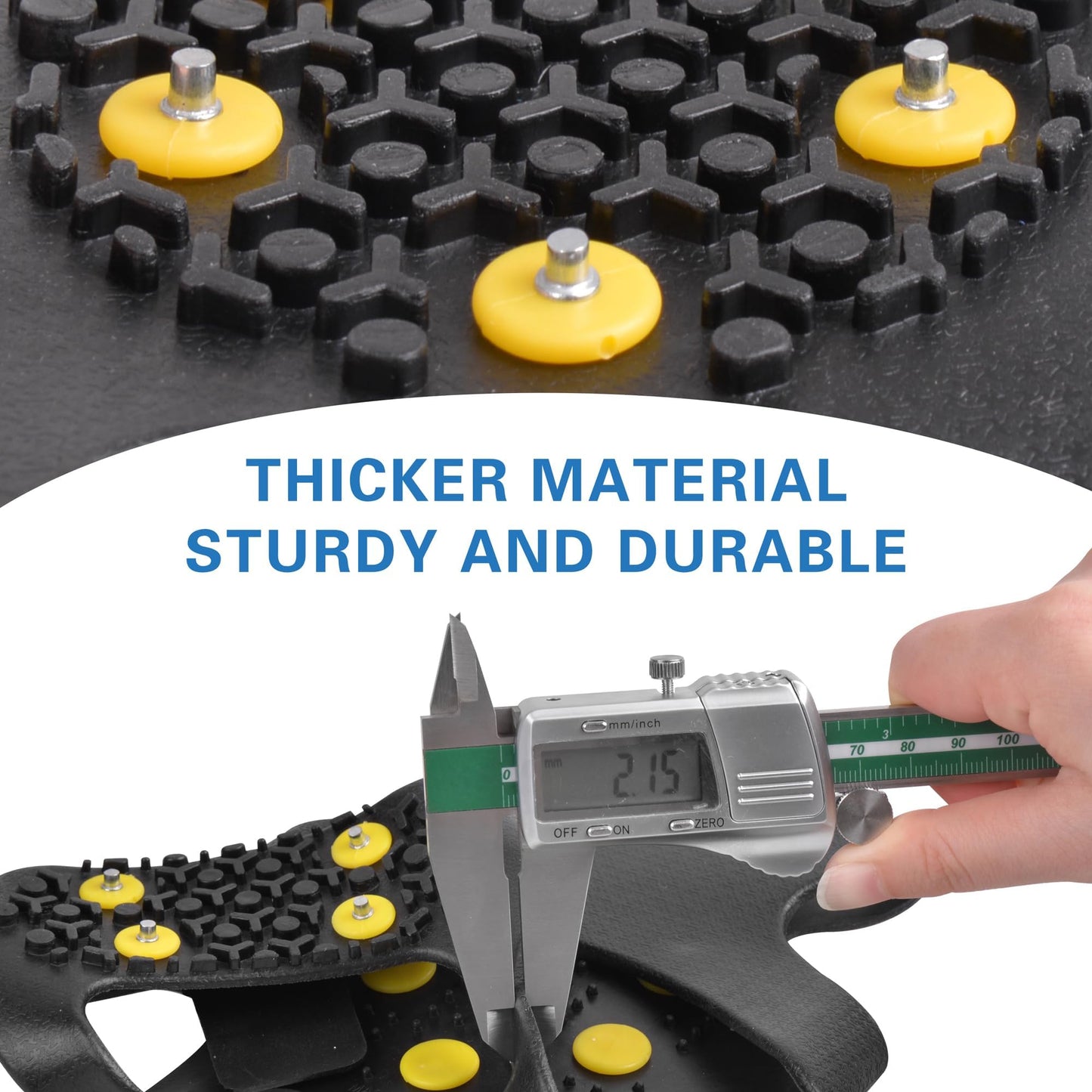 Ice Cleat Snow Traction Cleats for Shoes Boots Anti-Slip Overshoe Crampons with 10 Studs Ice Rubber Walking Cleats Slip-on Stretch Footwear for Kid Women Men Large