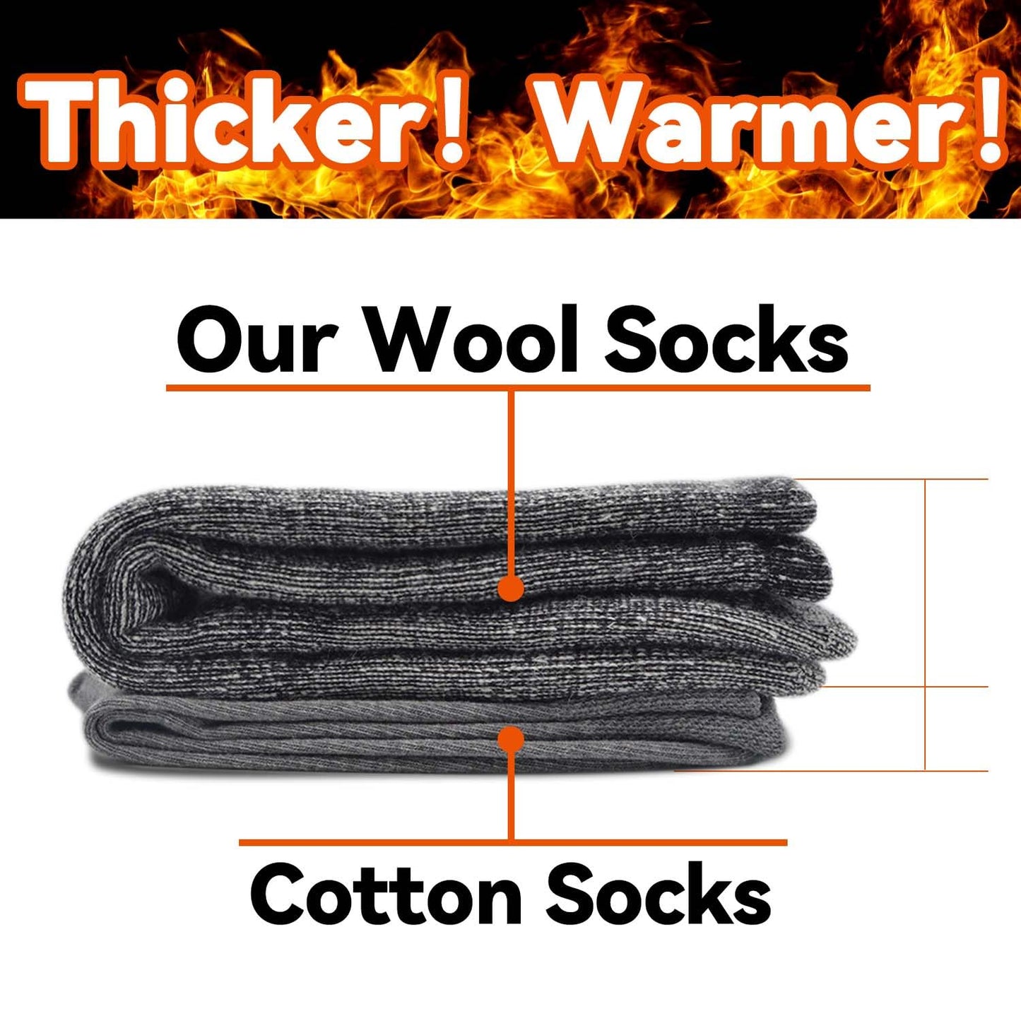 Socks Daze 3 Pack Mens Wool Hiking Trekking Socks Size 10-13 Winter Thick Padding Anti-Sweat Crew Thermal Warm Wool Blend Running Socks for Women Cold Weather, Large, Dark Grey