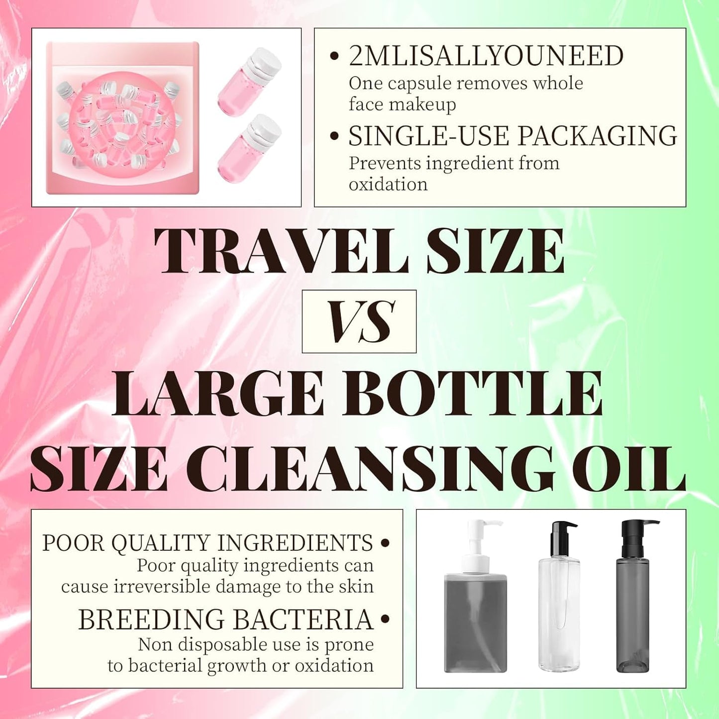 Cisto Makeup Remover Oil Mini, Cisto Cleansing Oil Mini Makeup Remover, Portable Facial Cleansing Oil, Nourishing and Gentle Cleansing Oil for All Skin Types (Rose 20 capsules)