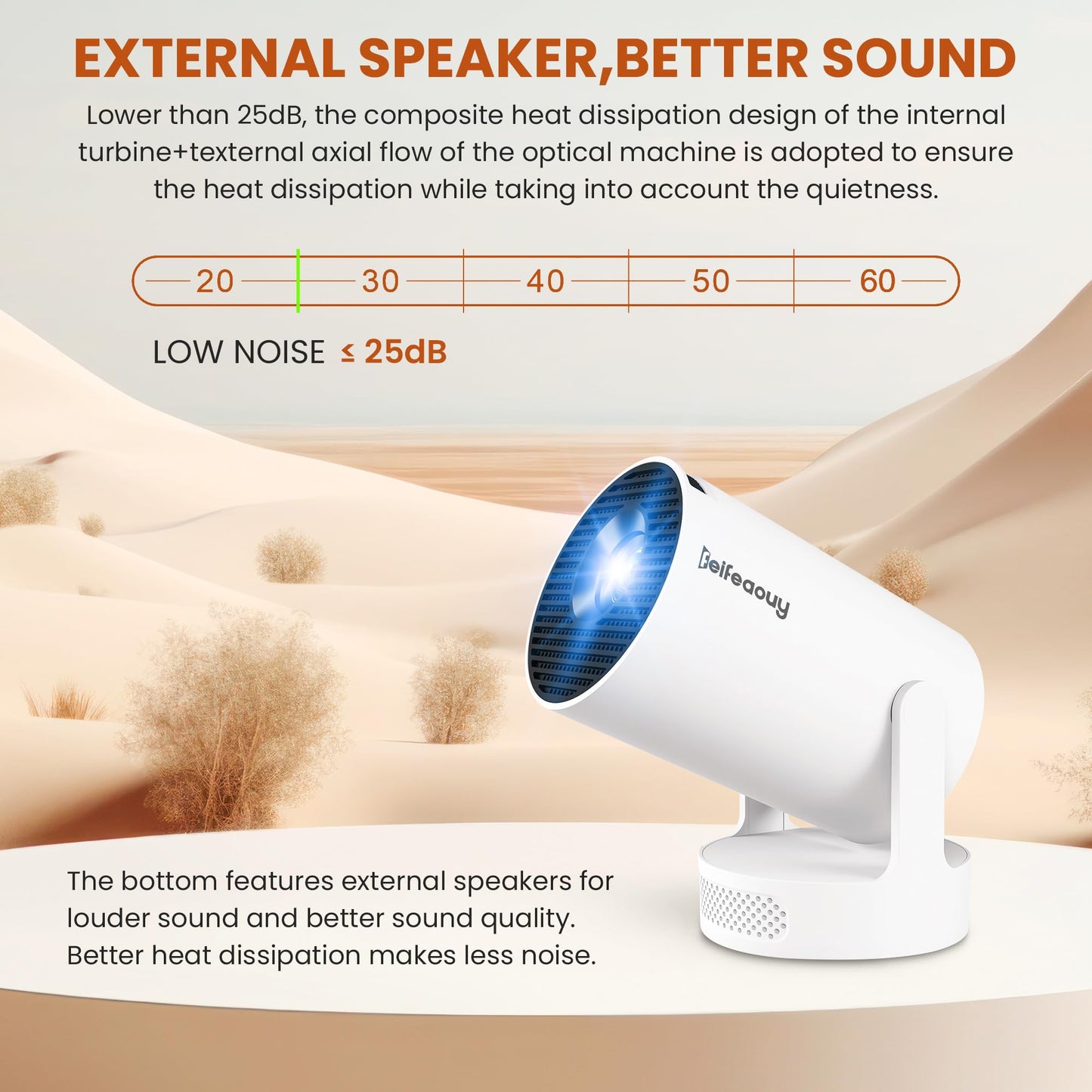 Mini Projector 4K with WiFi Bluetooth 5.4 - Smart Portable Projector for Bedroom & Home Cinema, Netflix Certified, Auto Keystone, Android 11, Voice Control, Air Mouse Remote (HY300Ultra)