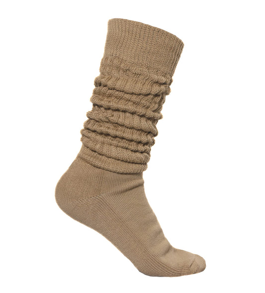 The Branch Women's Soft Extra Long Heavy Slouch Socks (Beige)